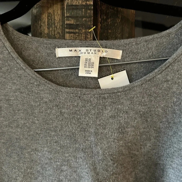 Max Studio Gray 3/4 Sleeve Sweater SIZE 2X - Picture 2 of 6
